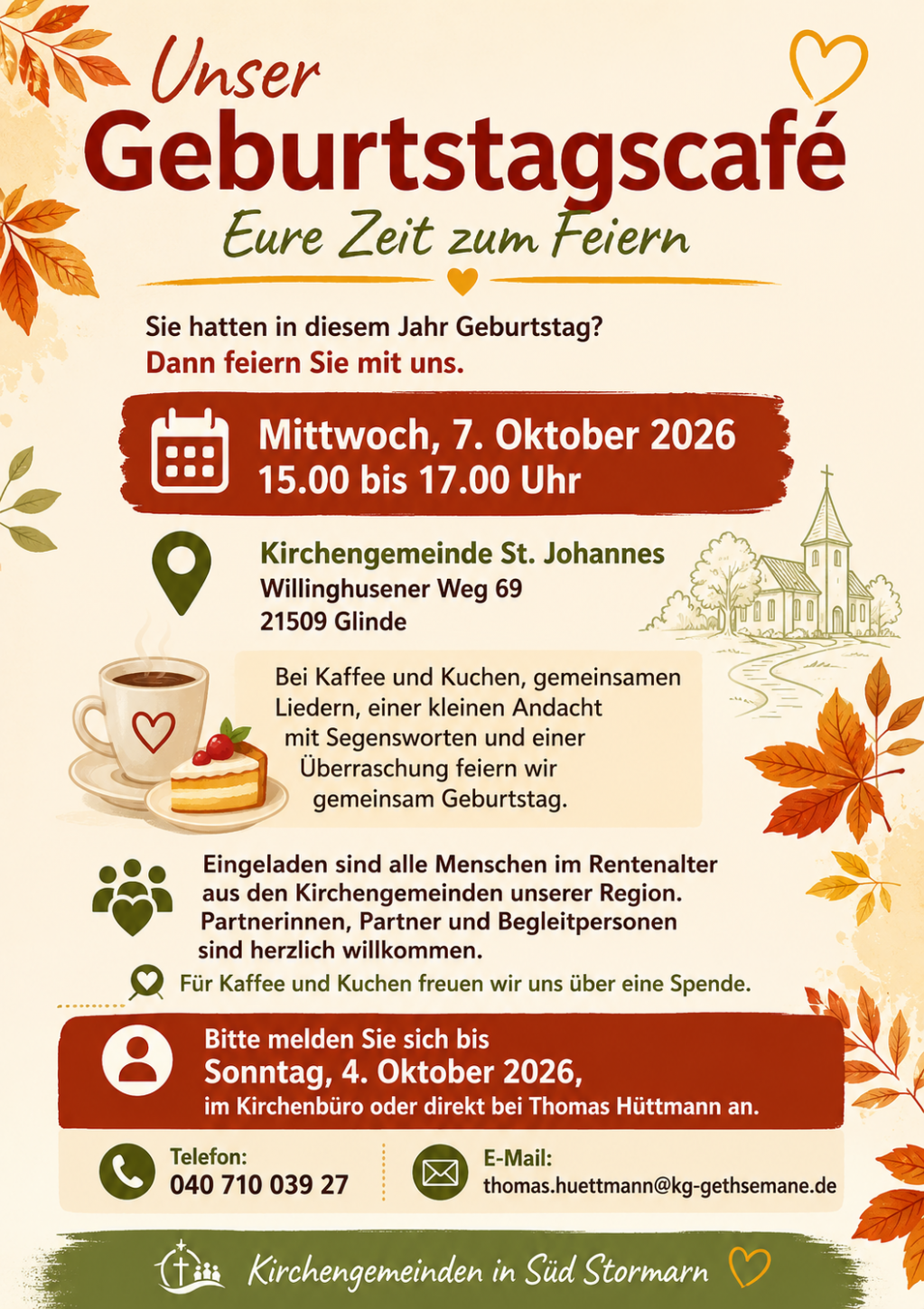 Geburtstagscafe Handzettel